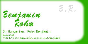 benjamin rohm business card
