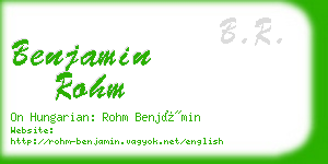 benjamin rohm business card